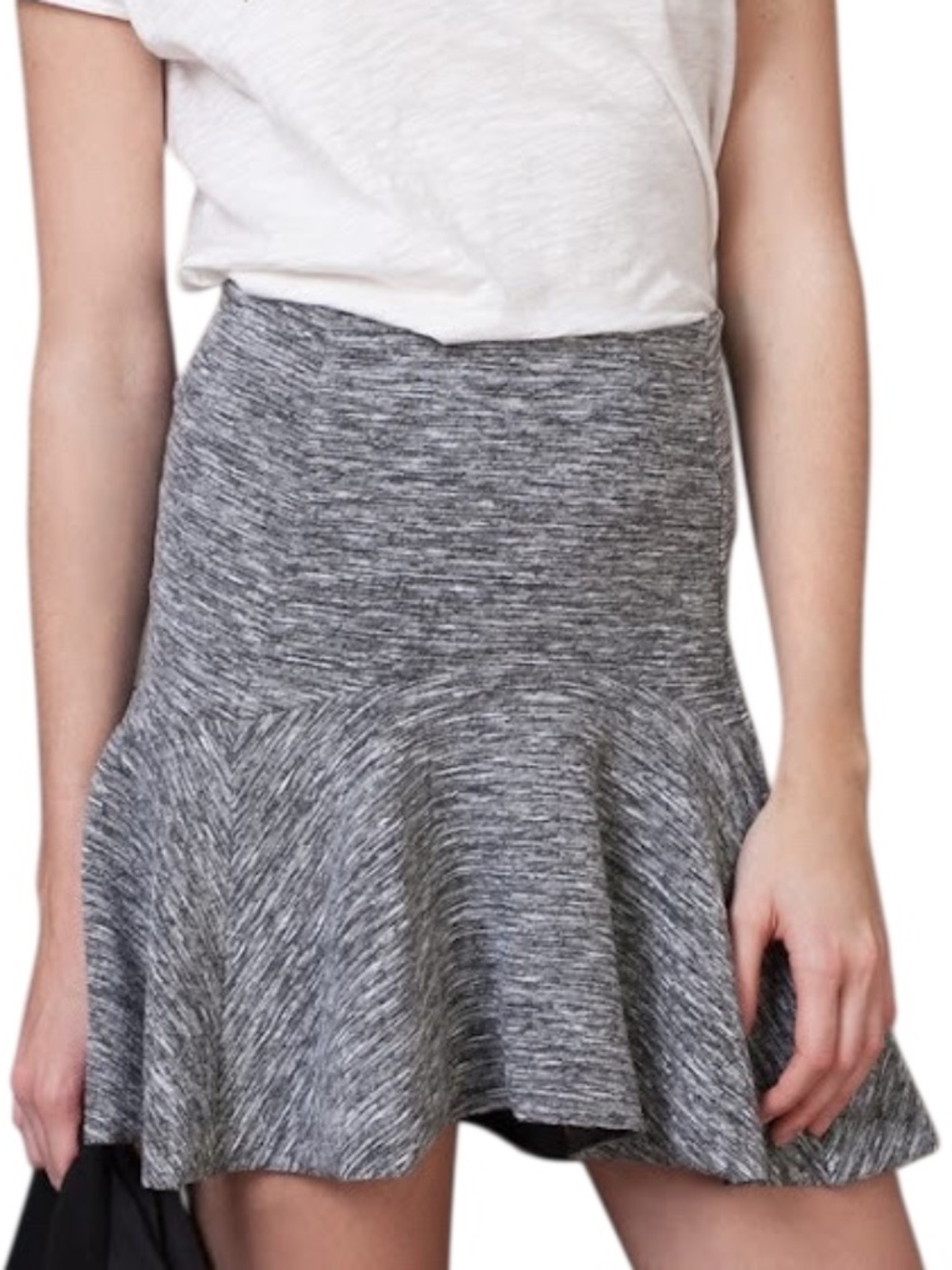 Banana Republic Flounce Hem Mini Skirt - Heathered Gray Size 6